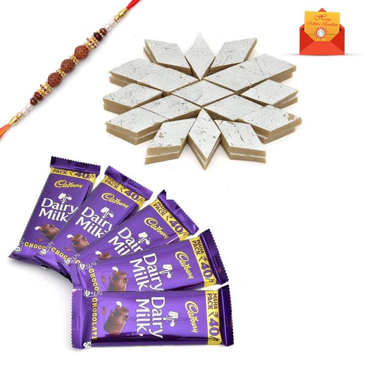 Dairy Milk with Kaju Barfi with Rakhi