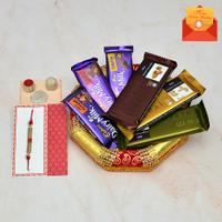 Temptation Rakhi Chocolate Thali Express Delivery