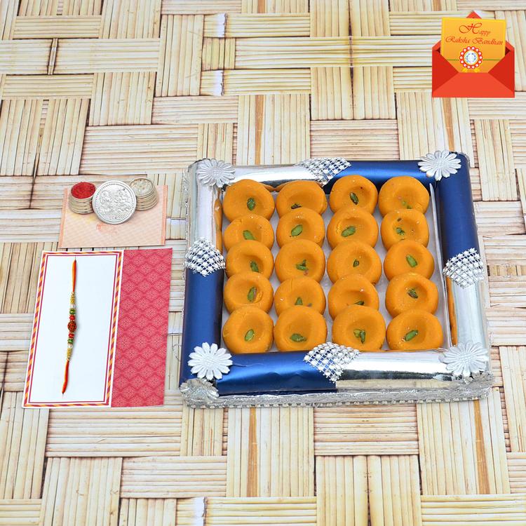 Kesaria Peda in a, Thali,