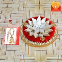 Rakhi Express Kaju Barfi Sweets Thali