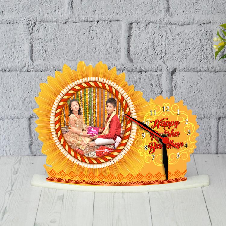 Happy Raksha Bandhan Clock Photo Frame