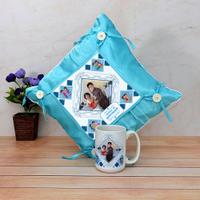 Sky Blue Personalized Pillow & Mug