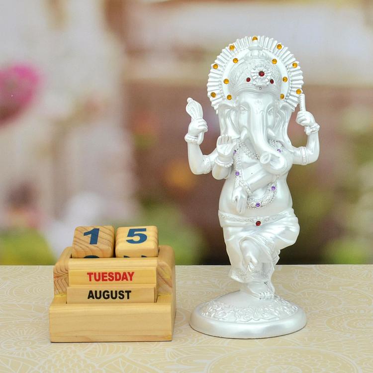 Desk Calendar with Ganseh Showpiece Combo