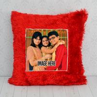 Personalized Red Square Pillow
