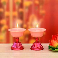 2 Pink Stand Candles