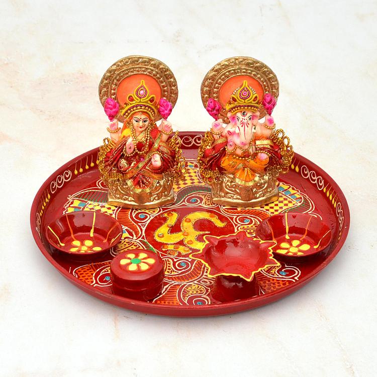 Laxmi Ganesh on Om Red Thali
