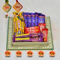 Munch, Dairy Milk & Five Star in a Thali