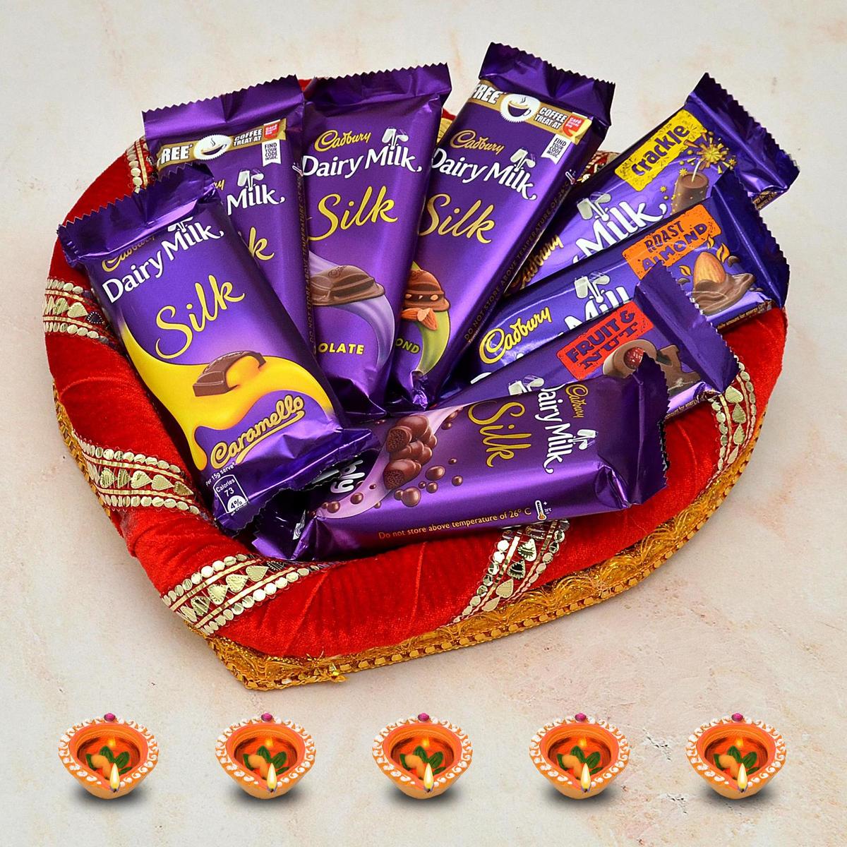 8 Dairy Milk Chocolates in Thali Same Day, Diwali
