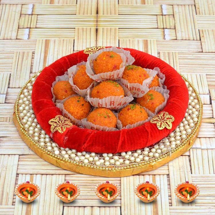 Motichur Laddu, Round Thali