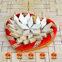 Diwali Sweets Thali - Kaju Barfi, Thali