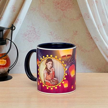 Happy Diwali Inner Blue Mug