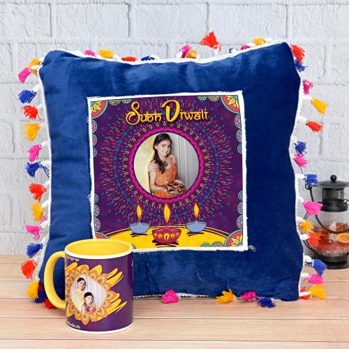 Diwali Pillow & Mug Hamper