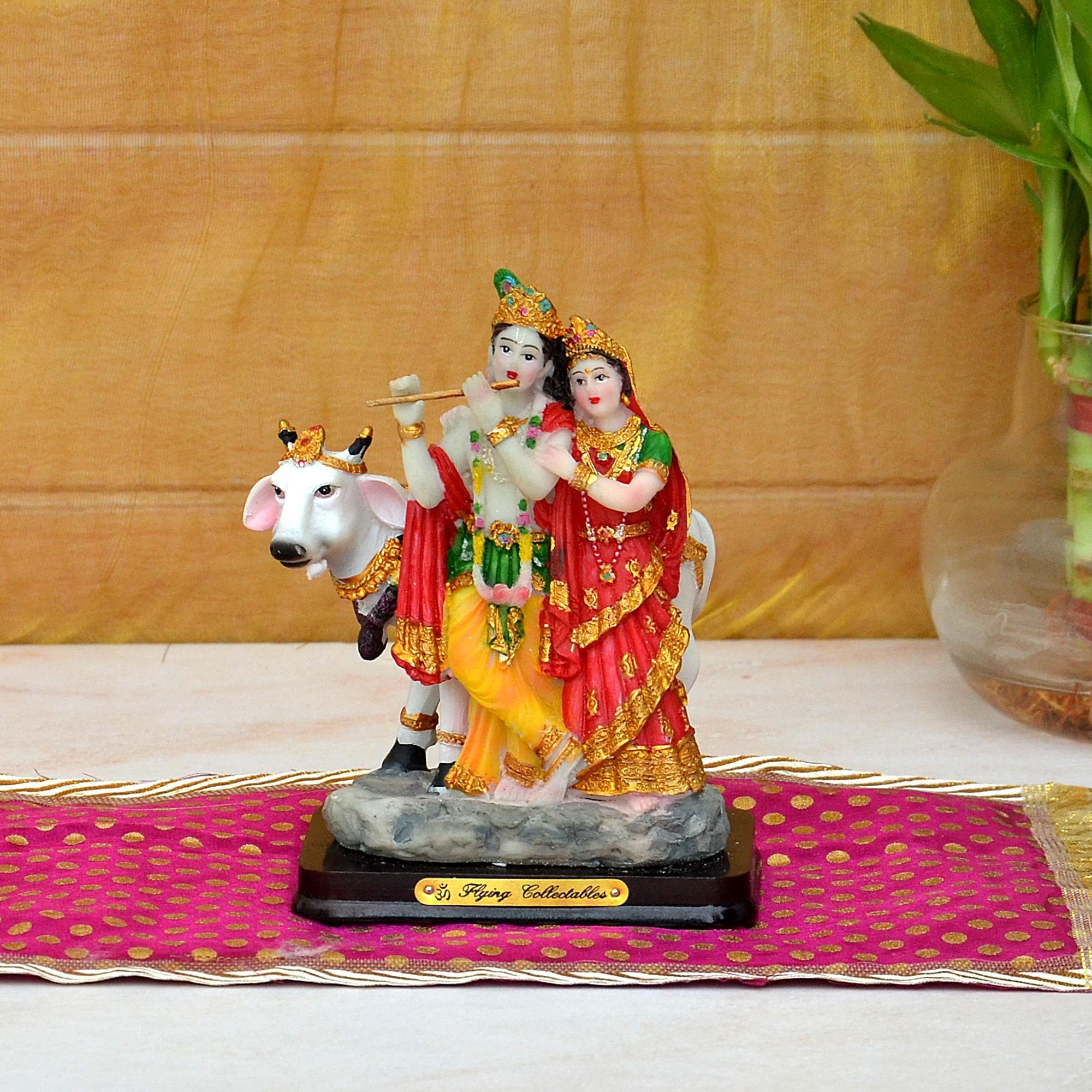 Radha Krishna With Cow Home Decor