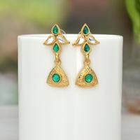 Golden and Green Color Earring