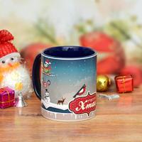 Merry Christmas Inner Blue Mug
