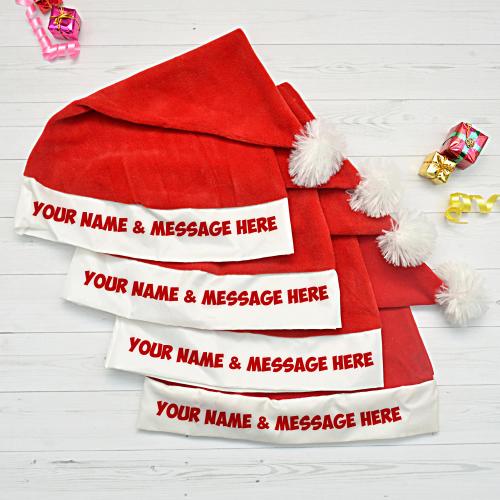 4 Pcs Personalized Santa Cap