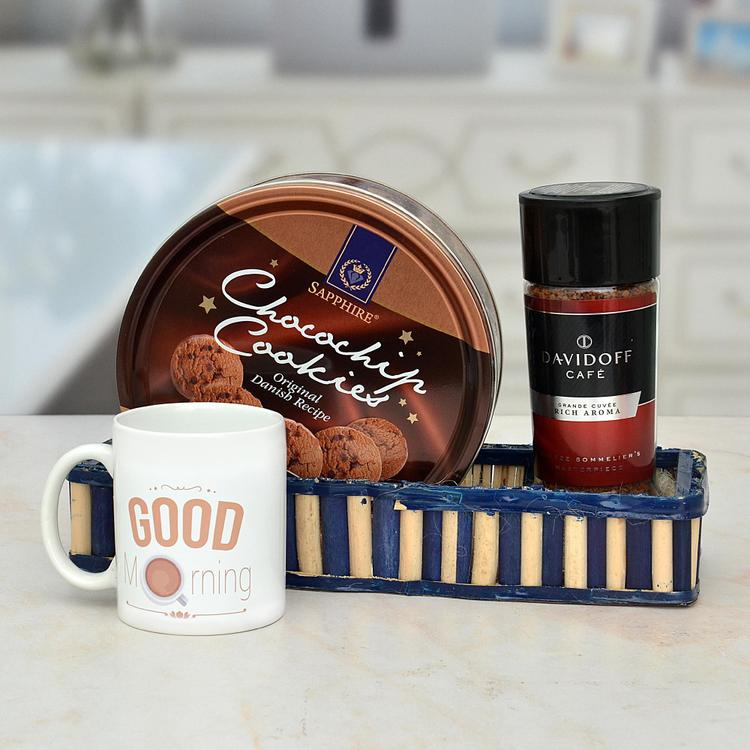 Cookies, Coffe with Mug in a Basket