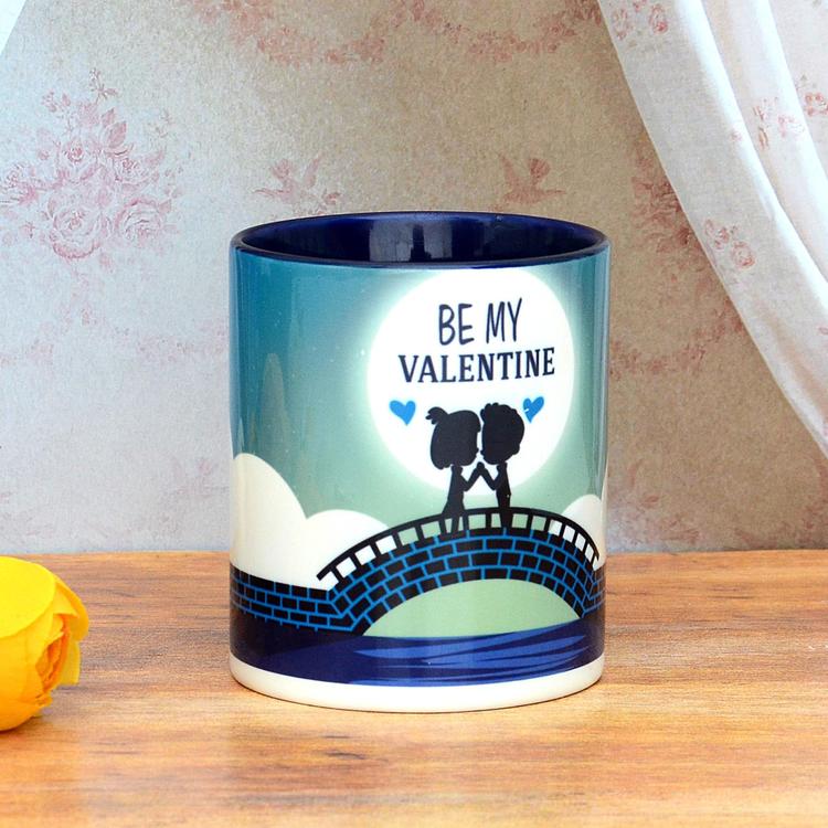 Be My Valentine Inner Blue Mug