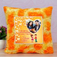 Orange Square Personalized Pillow
