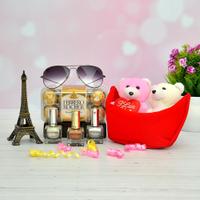 Cute Teddy with Chocolates and Sunglass