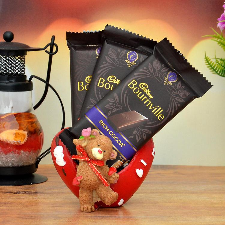 Small Teddy Showpiece with Bournville Chcolates