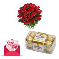 Roses and Ferrero Rocher with Love card