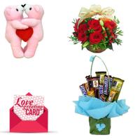 Roses, Chcolate, Card & Teddy