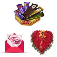 100 Red Roses, Chocolates & Card