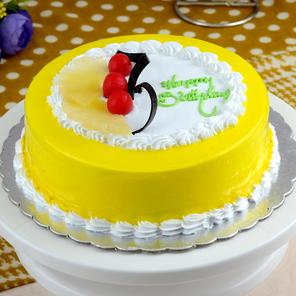 Birthday Pineapple Cake - 1 Kg Birthday Pineapple Cake - 1 Kg