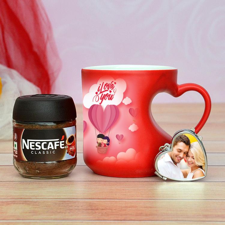 Personalized Keychain, Mug with Coffee