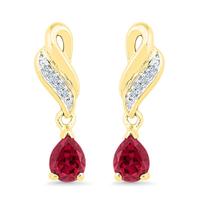 Valentines Special Ruby & Diamond Earrings