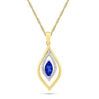 Blue Sapphire Diamond Pendant