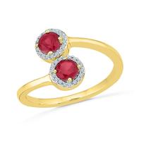 Ruby Diamond Finger Ring RF103143-LRU