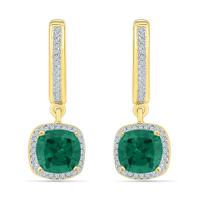 Perfect Emerald Diamond Earrings