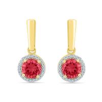 Real Ruby With Diamond Earrings