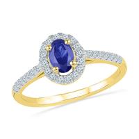 Blue Sapphire Diamond Finger Ring RE100402-LBS