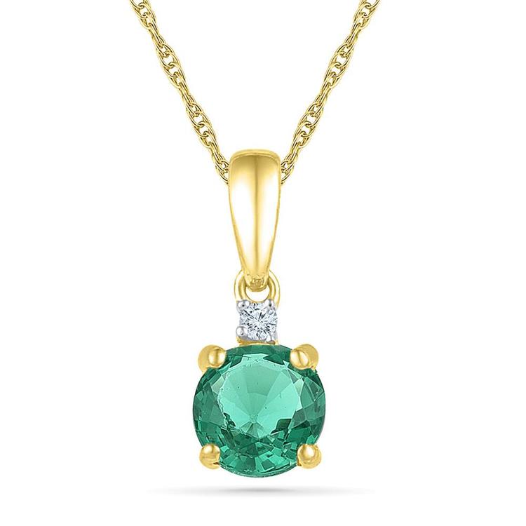 Emerald 18Kt 2.05 Grams Gold & Diamond Pendant