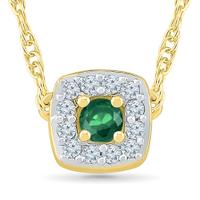 Emerald 18Kt 1.67 Grams Gold & Diamond Pendant