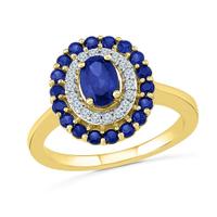 Sapphire & Diamonds Finger Ring