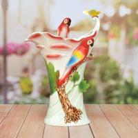 Flower Vase With Macaw