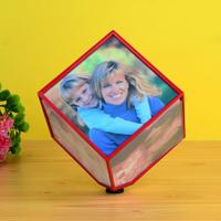 Personalized Blue Rotating Cube