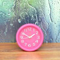 Pink Round Table Clock
