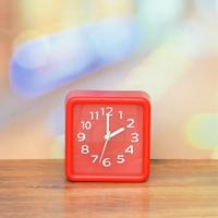 Red Square Table Clock