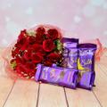 24 Roses & 5 Dairy Milk