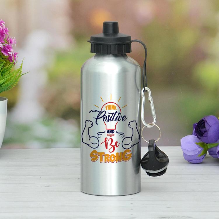 Think Positive Silver Bottle