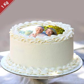 Vanilla Photo Cake - 1 Kg.  Vanilla Photo Cake - 1 Kg.