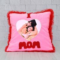 Pink I Love Mom Pillow