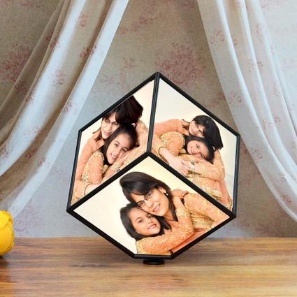 White Rotating Photo Cube