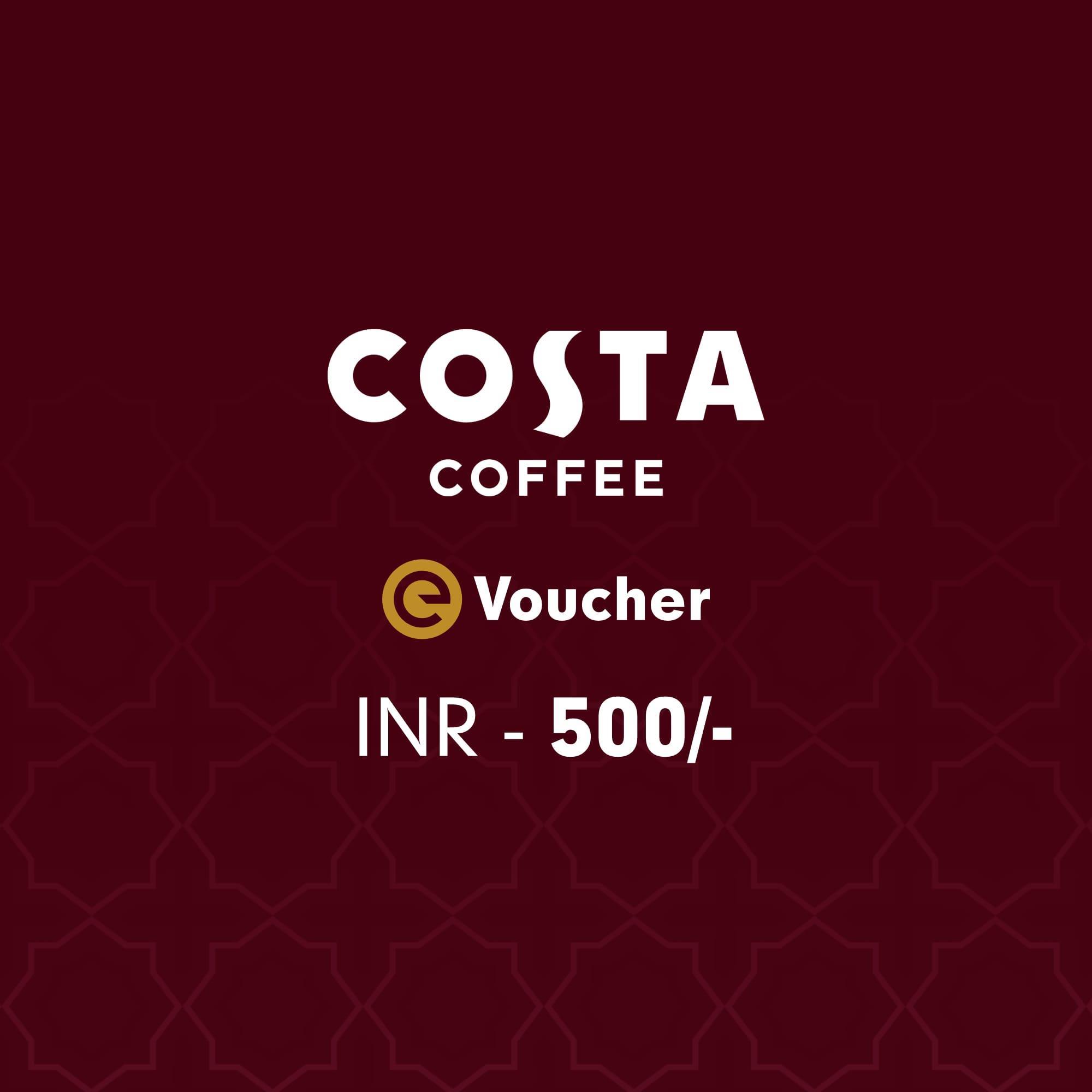 Costa Coffee EVoucher Rs. 500 Costa Coffee Gift Cards