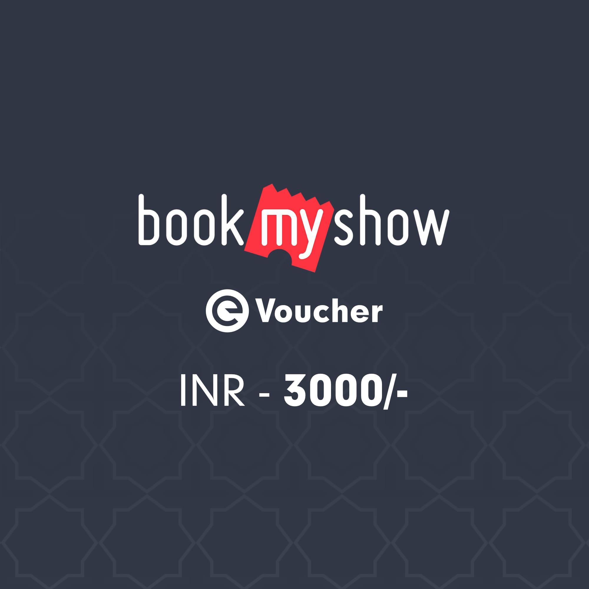 Book My Show E-Voucher Rs. 3000 | Book My Show Gift Cards